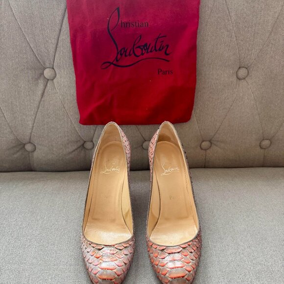 Christian Louboutin Python‑Embossed Leather Pumps - Picture 4 of 4